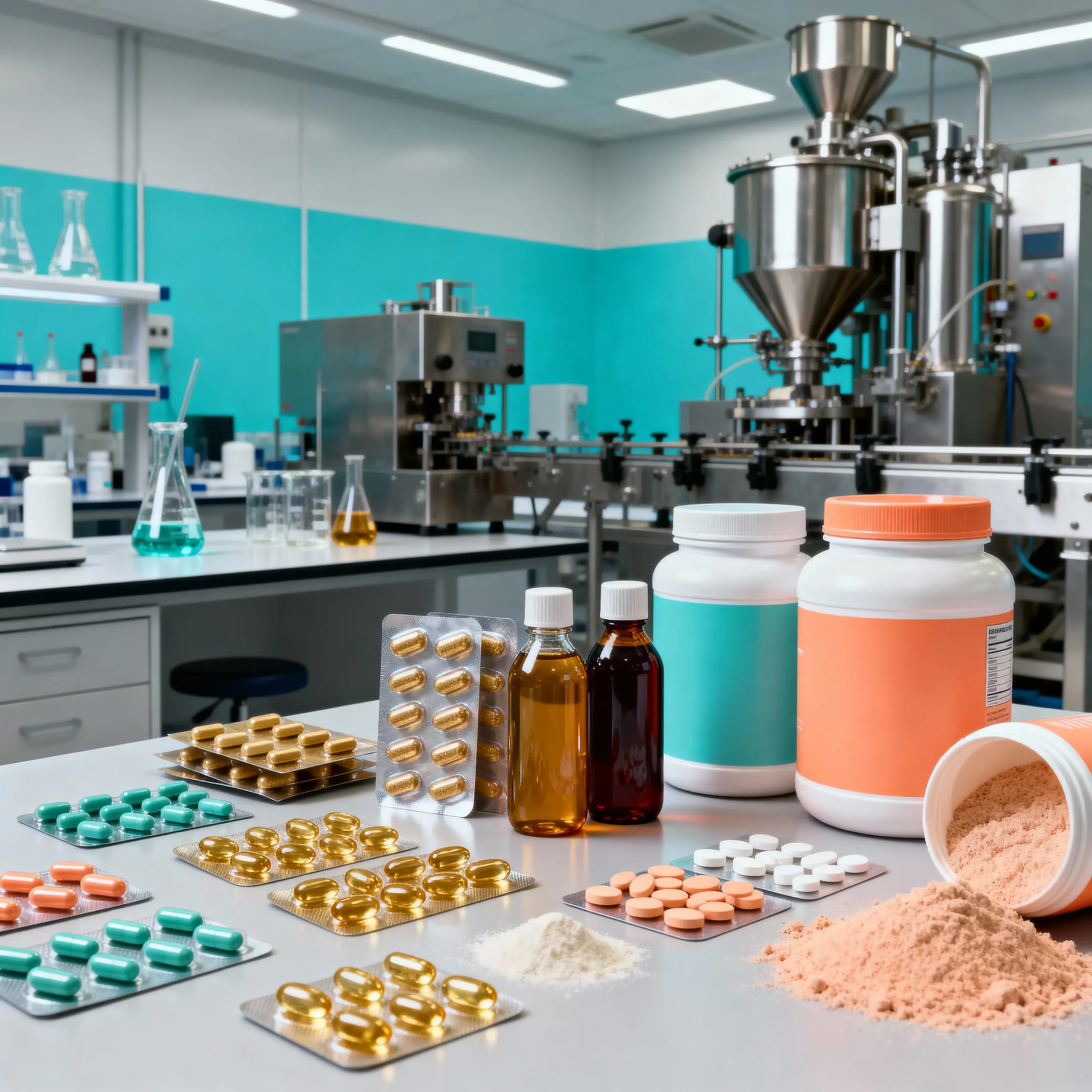 Logistics image showing neatly stacked, palletized boxes of finished goods ready for global distribution.